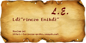 Lőrincze Enikő névjegykártya